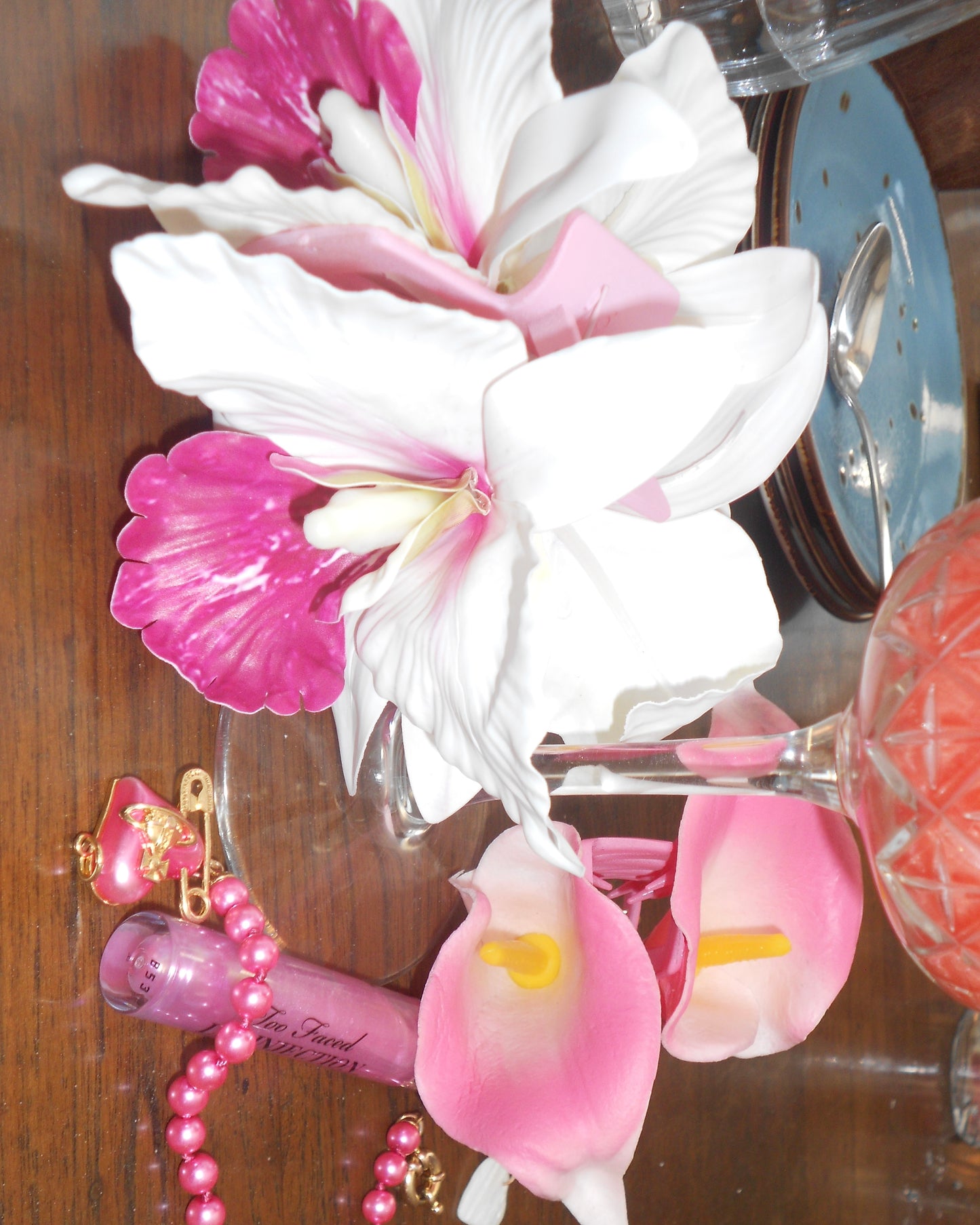 Cattleya Orchid claw clip (pink + white)
