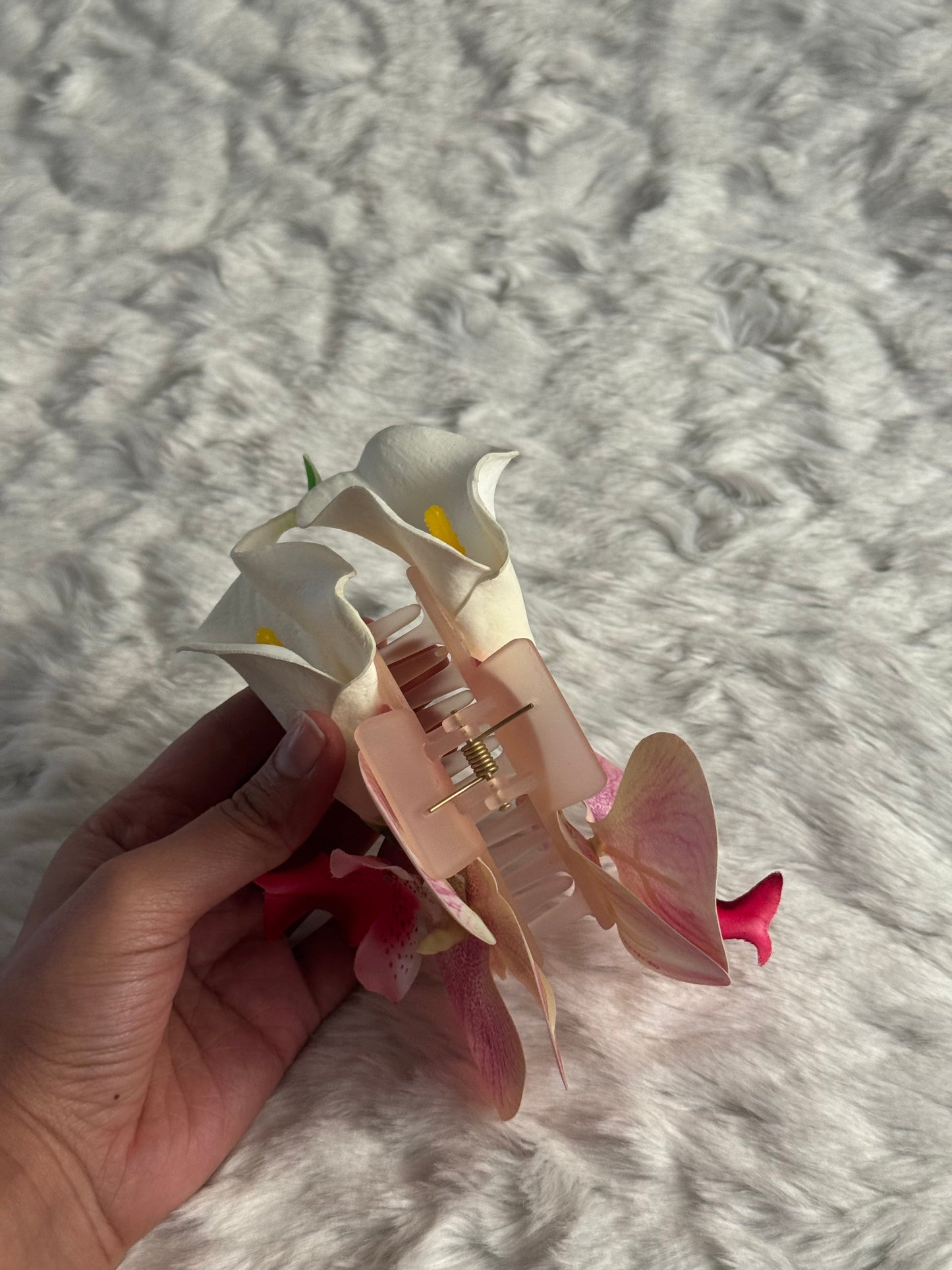 Orchid and Calla Lily Bouquet Claw Clip