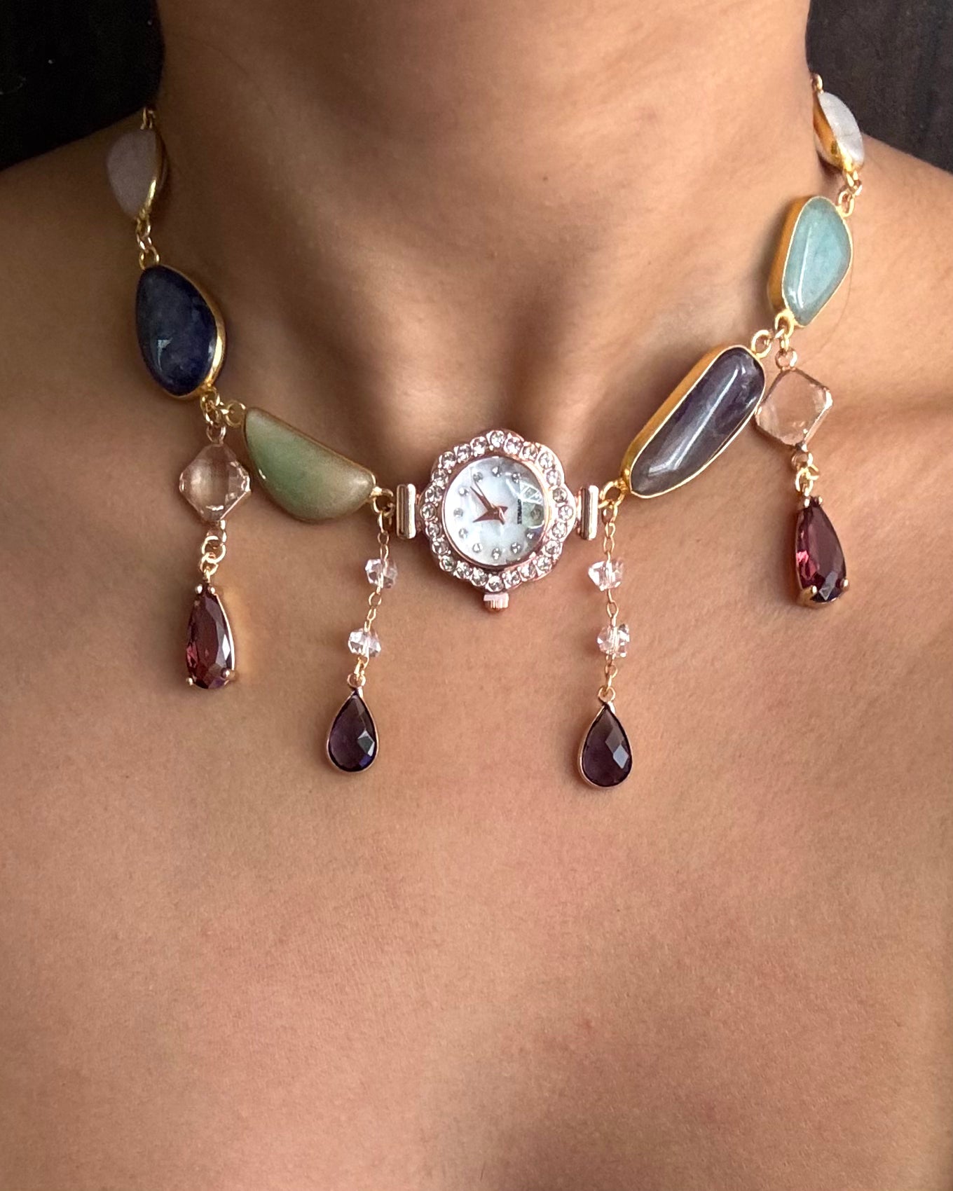 Edith Watch Dial choker necklace