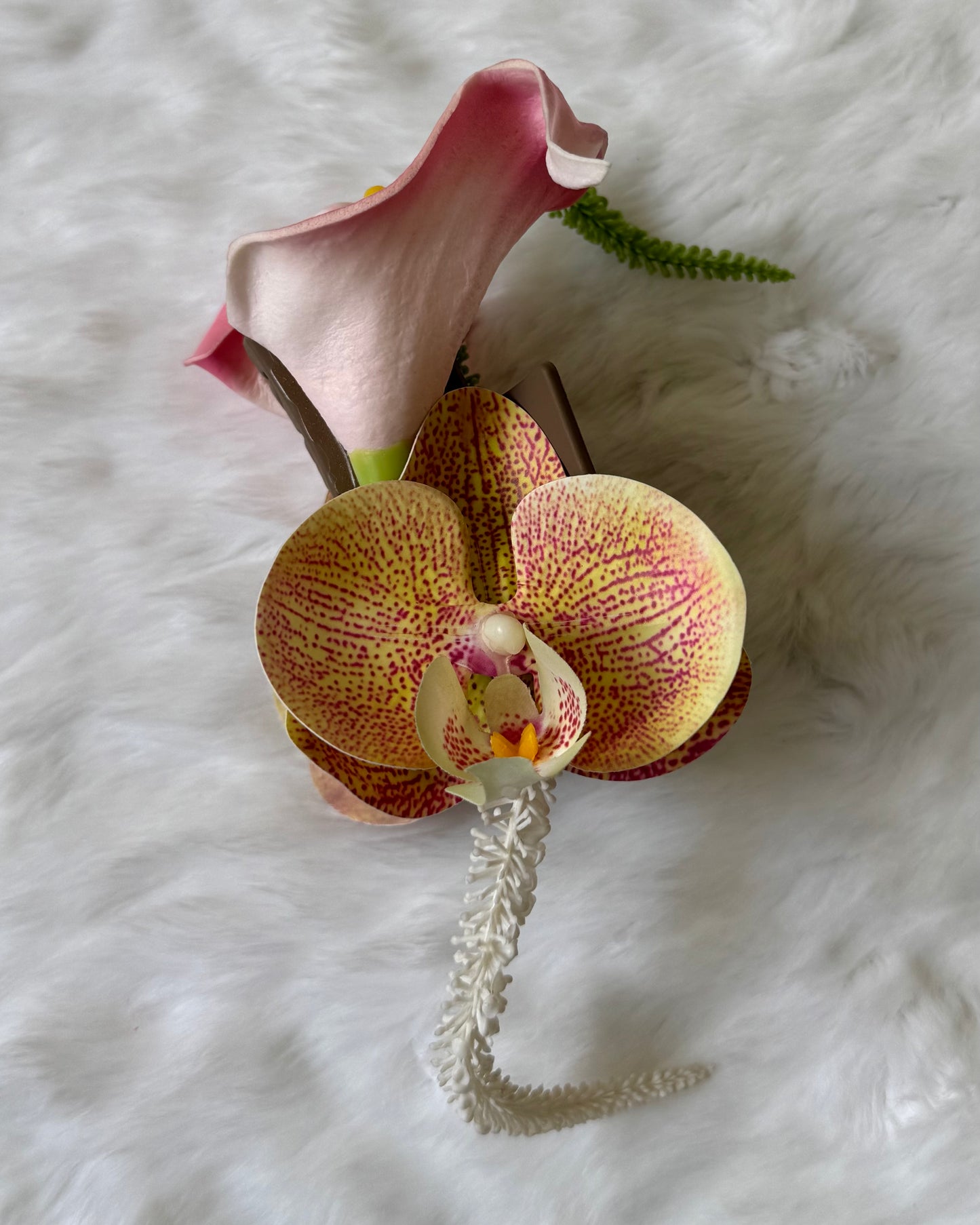Calla & Orchid hair bouquet claw clip