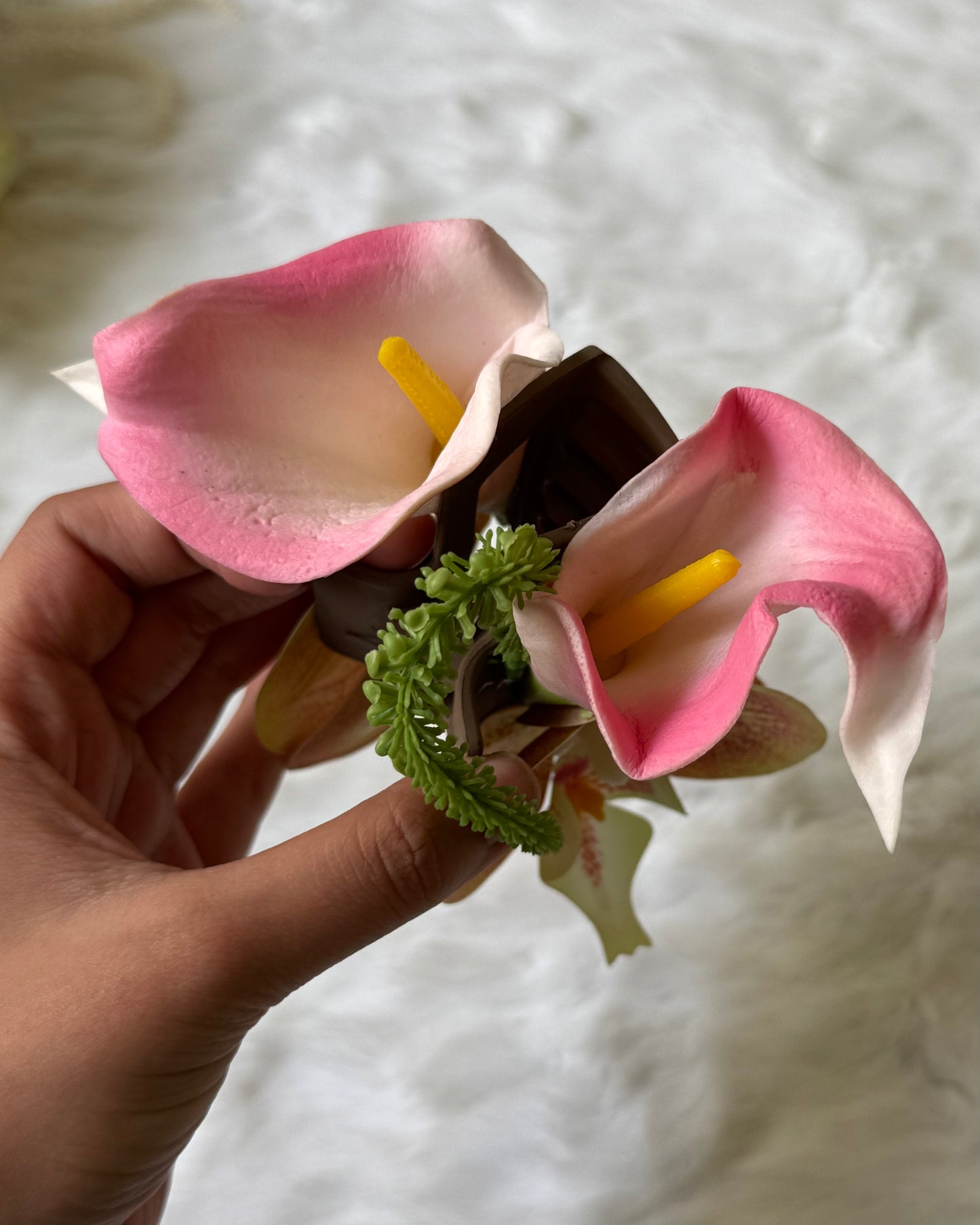 Calla & Orchid hair bouquet claw clip