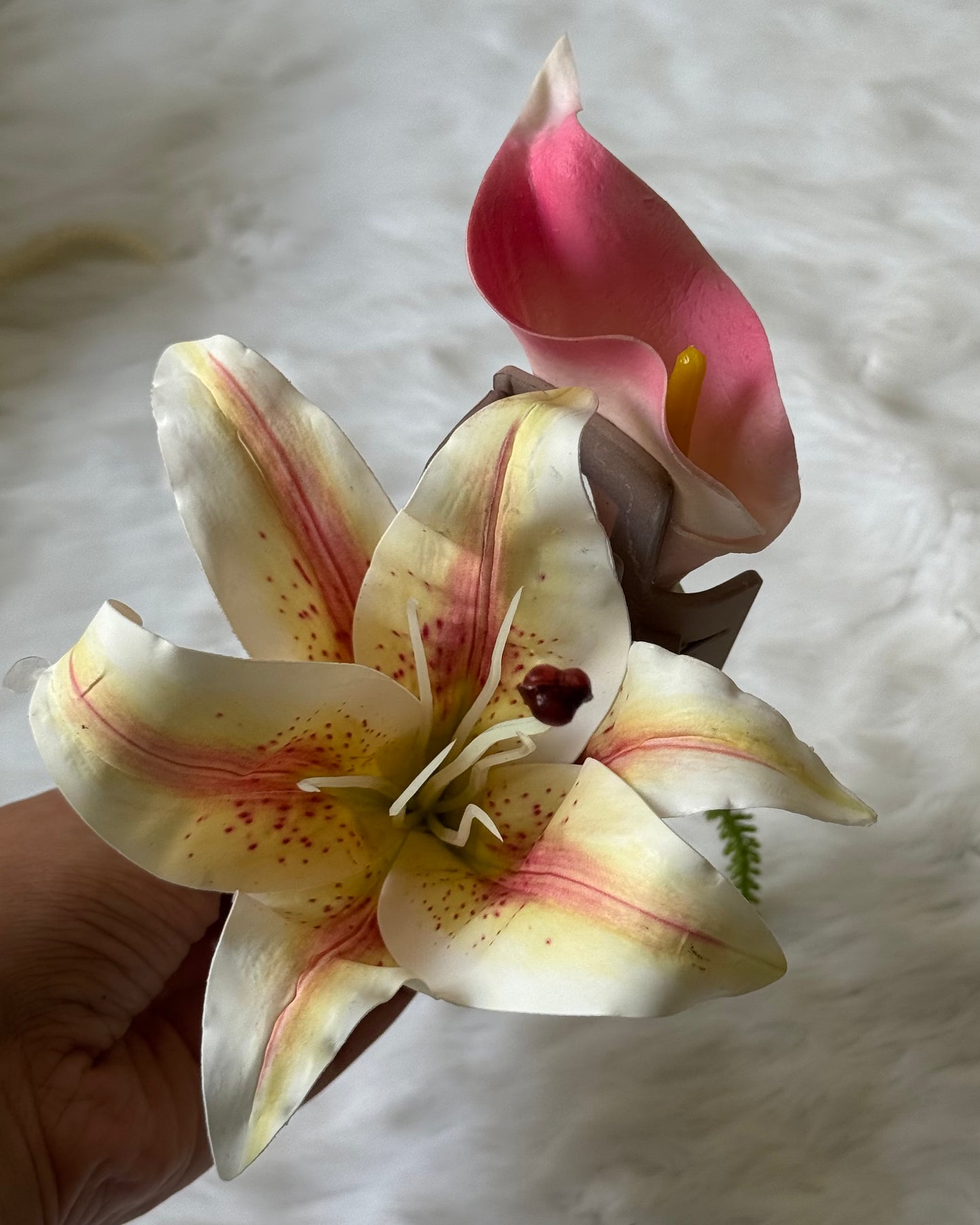 Calla & Lily hair bouquet claw clip