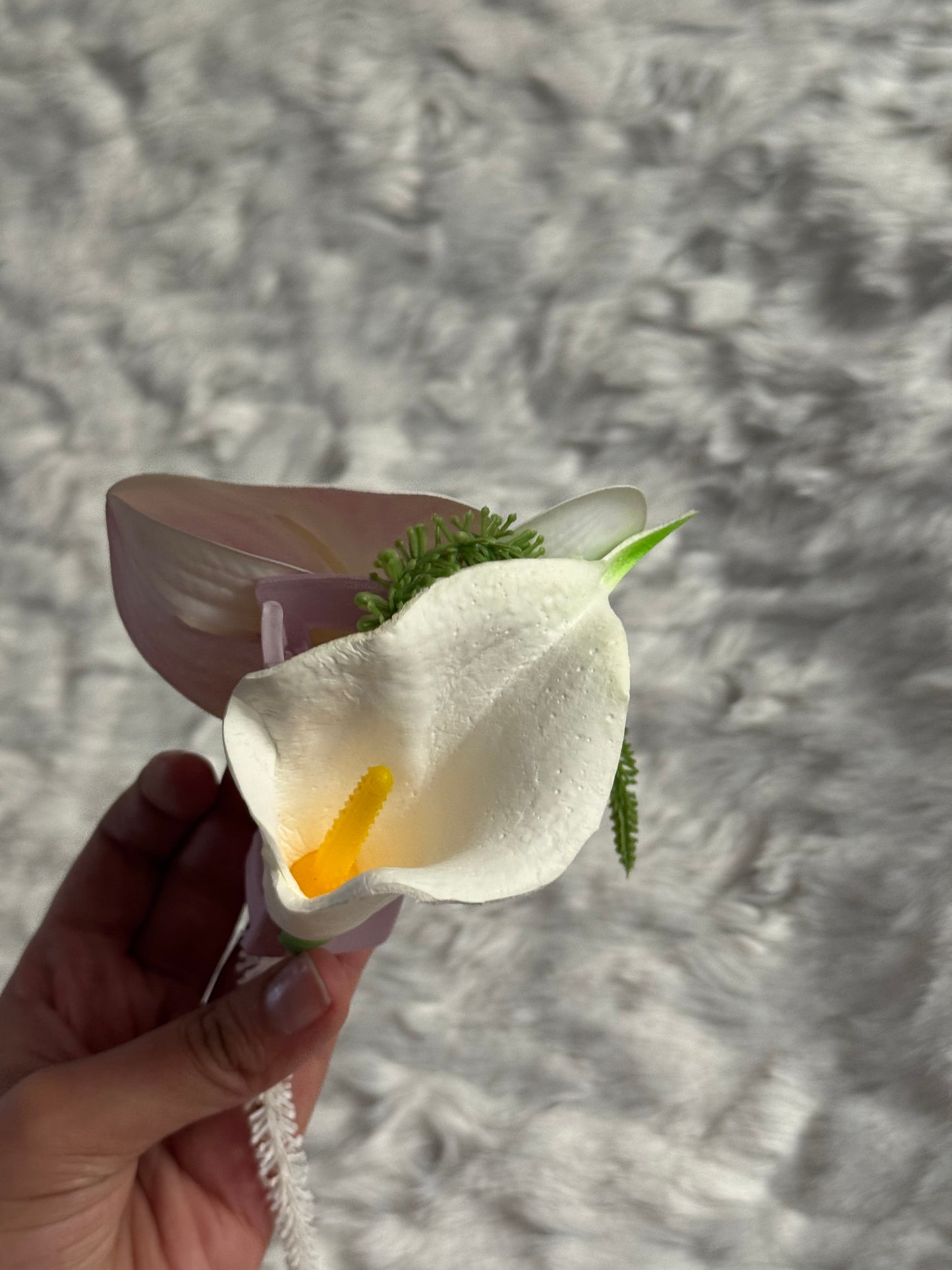 Orchid and Calla Lily Bouquet Claw Clip