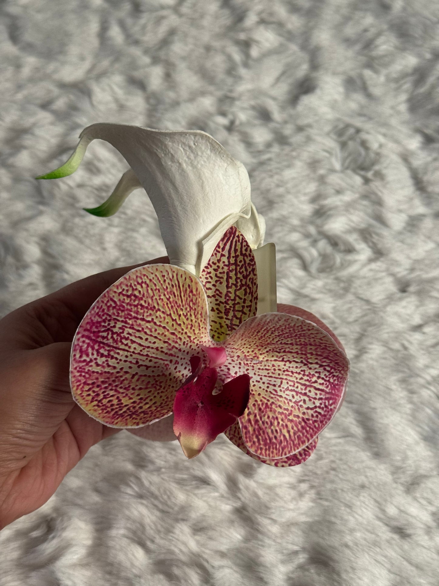 Orchid and Calla Lily Bouquet Claw Clip