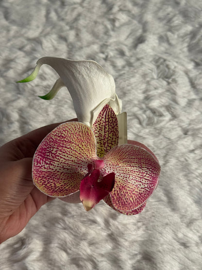 Orchid and Calla Lily Bouquet Claw Clip