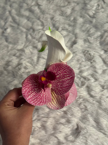 Orchid and Calla Lily Bouquet Claw Clip