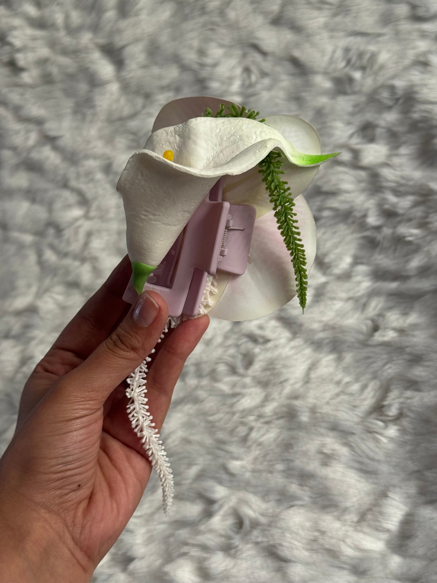 Orchid and Calla Lily Bouquet Claw Clip