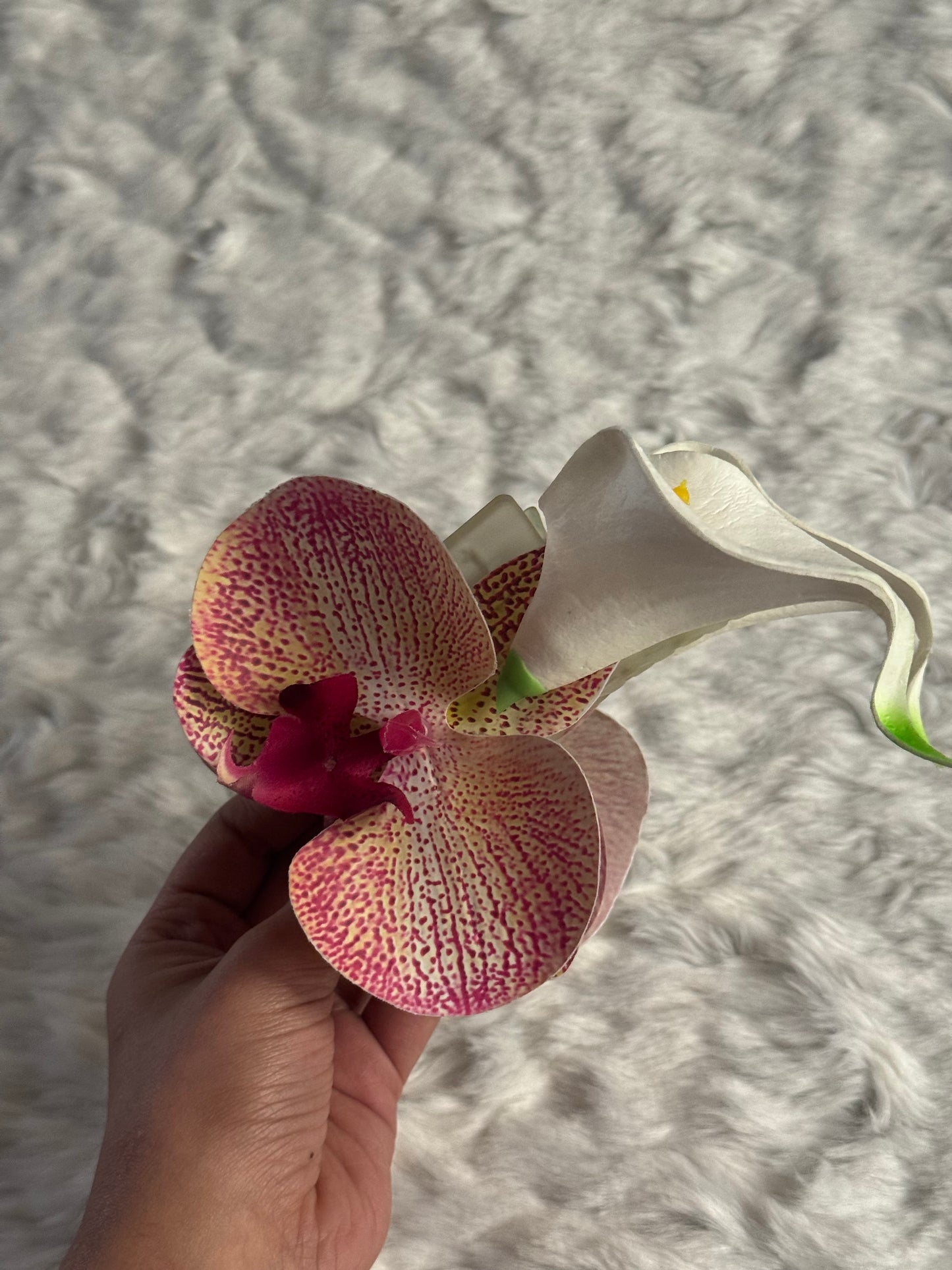 Orchid and Calla Lily Bouquet Claw Clip