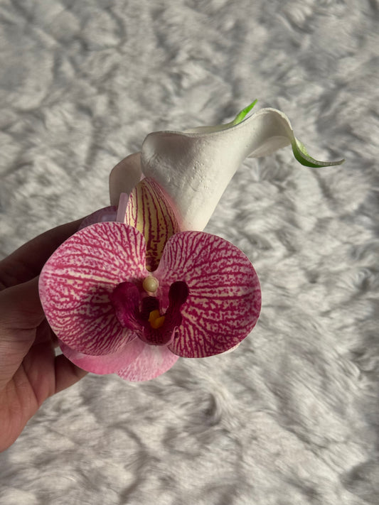 Orchid and Calla Lily Bouquet Claw Clip