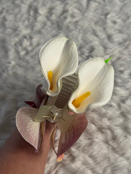 Orchid and Calla Lily Bouquet Claw Clip