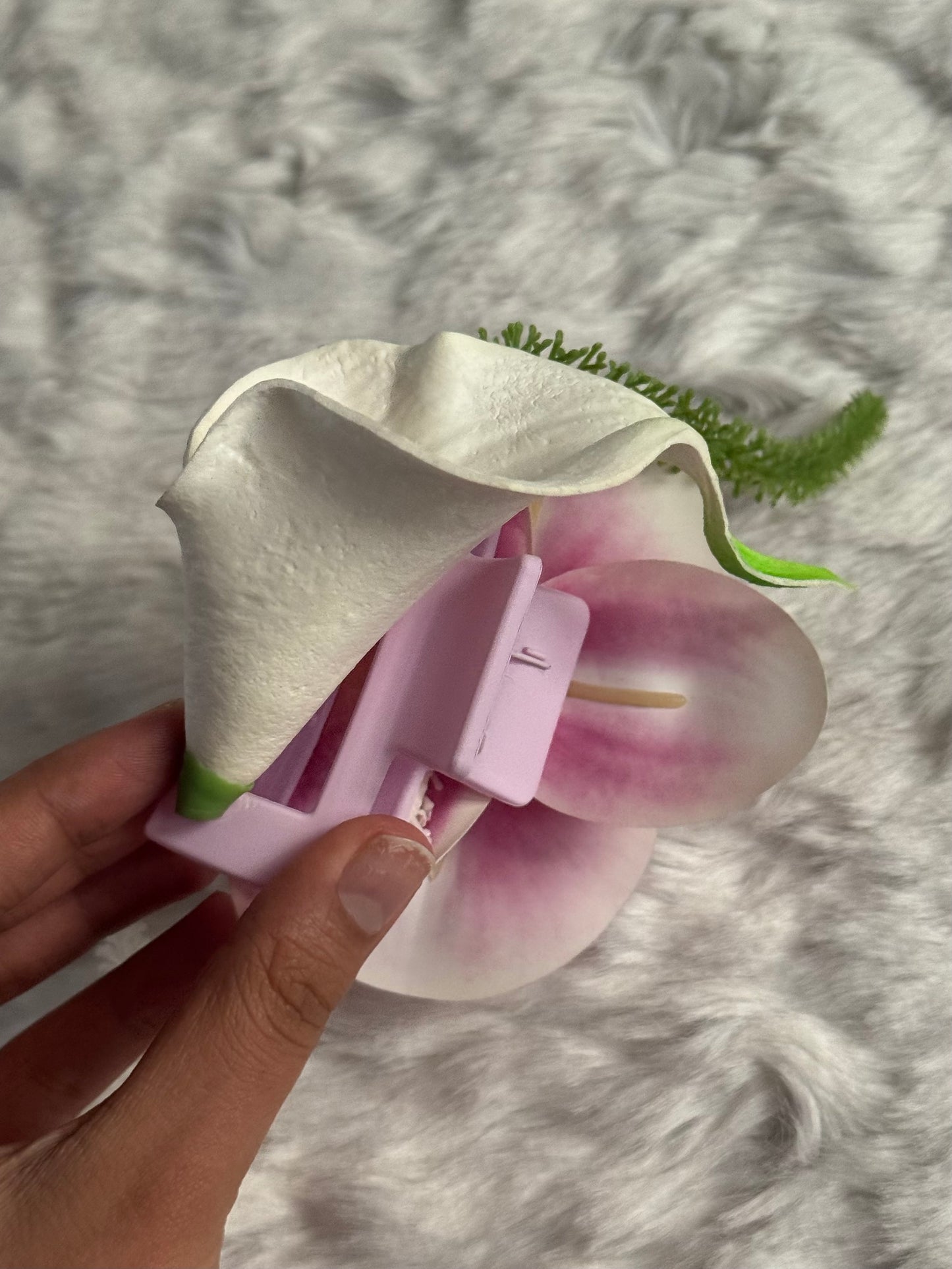 Orchid and Calla Lily Bouquet Claw Clip