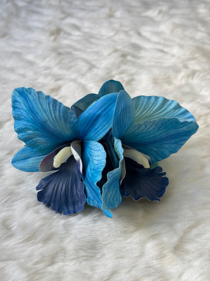 Cattleya Orchid claw clip (blue)