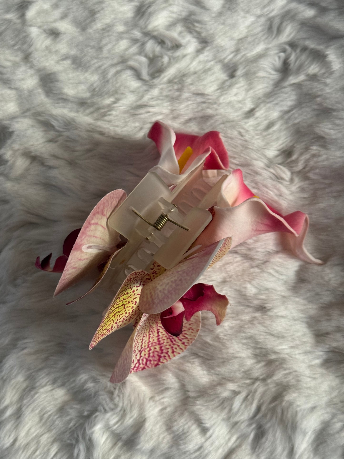 Orchid and Calla Lily Bouquet Claw Clip