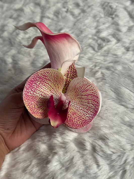 Orchid and Calla Lily Bouquet Claw Clip