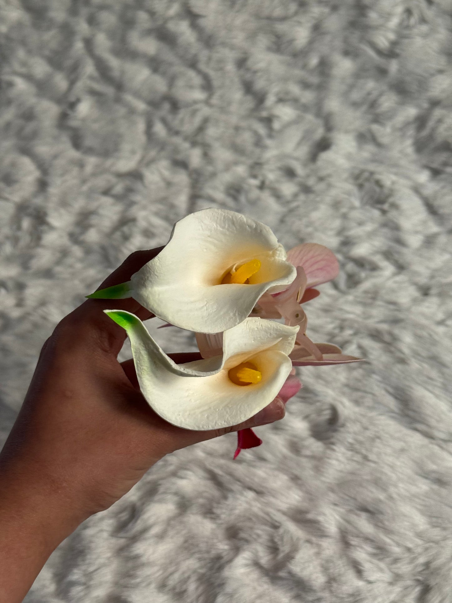 Orchid and Calla Lily Bouquet Claw Clip