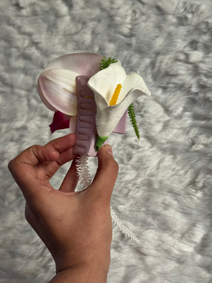 Orchid and Calla Lily Bouquet Claw Clip