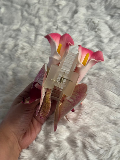 Orchid and Calla Lily Bouquet Claw Clip
