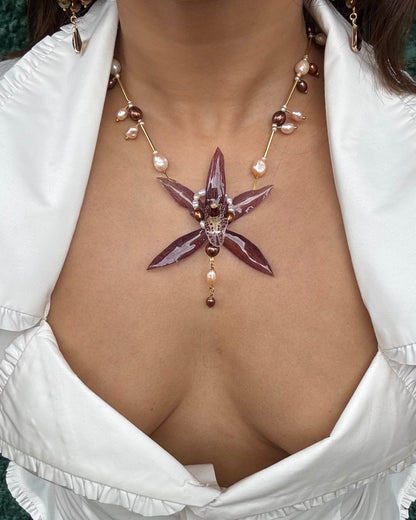Literally, Orchid Necklace