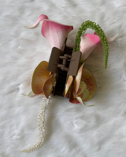 Calla & Orchid hair bouquet claw clip