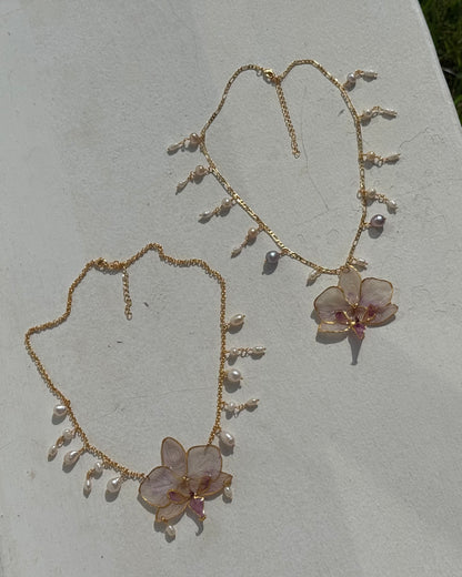 Cannes Orchid necklaces (2 options)