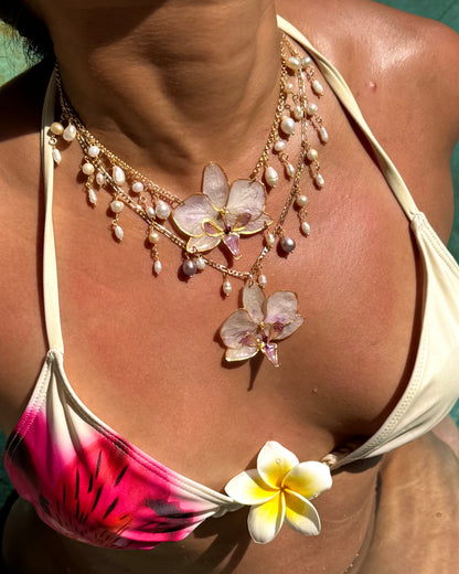 Cannes Orchid necklaces (2 options)