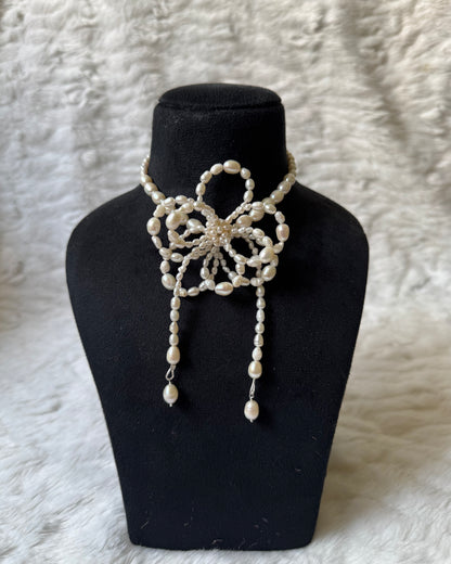 Rosette White Pearl necklace (925)