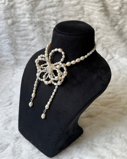 Rosette White Pearl necklace (925)