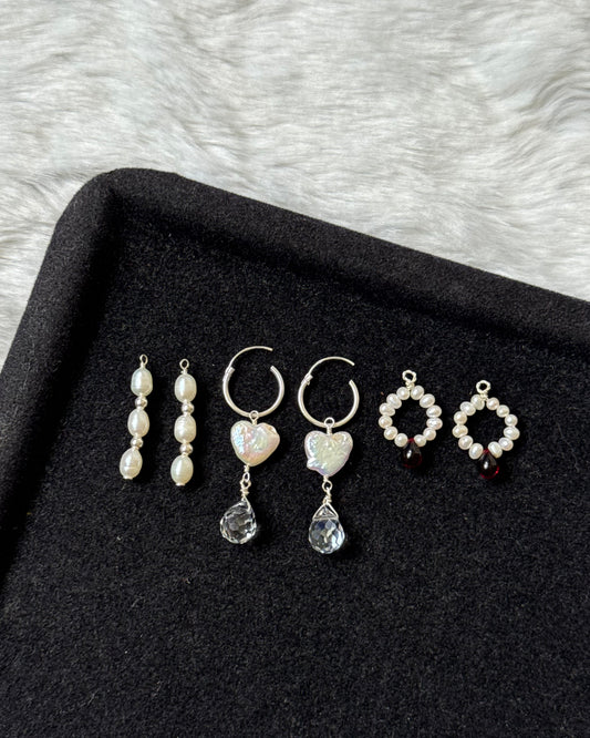 Moncoeur stackable hoop earrings (925)