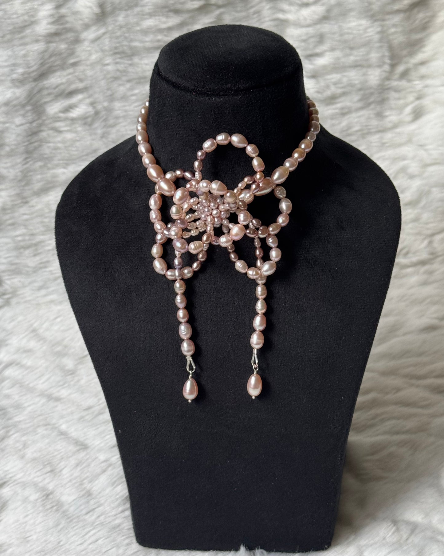 Rosette Blush Pearl necklace (925)