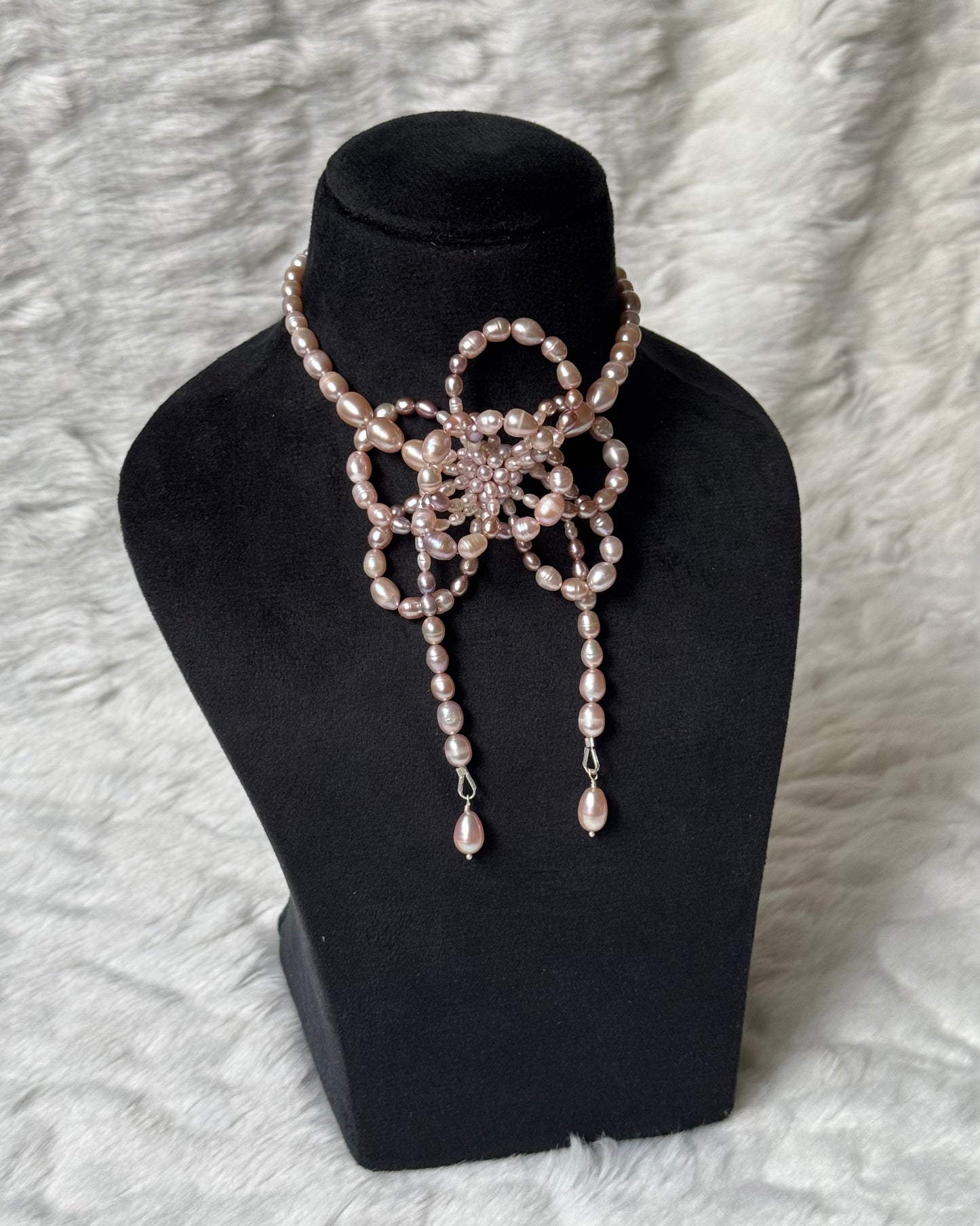 Rosette Blush Pearl necklace (925)