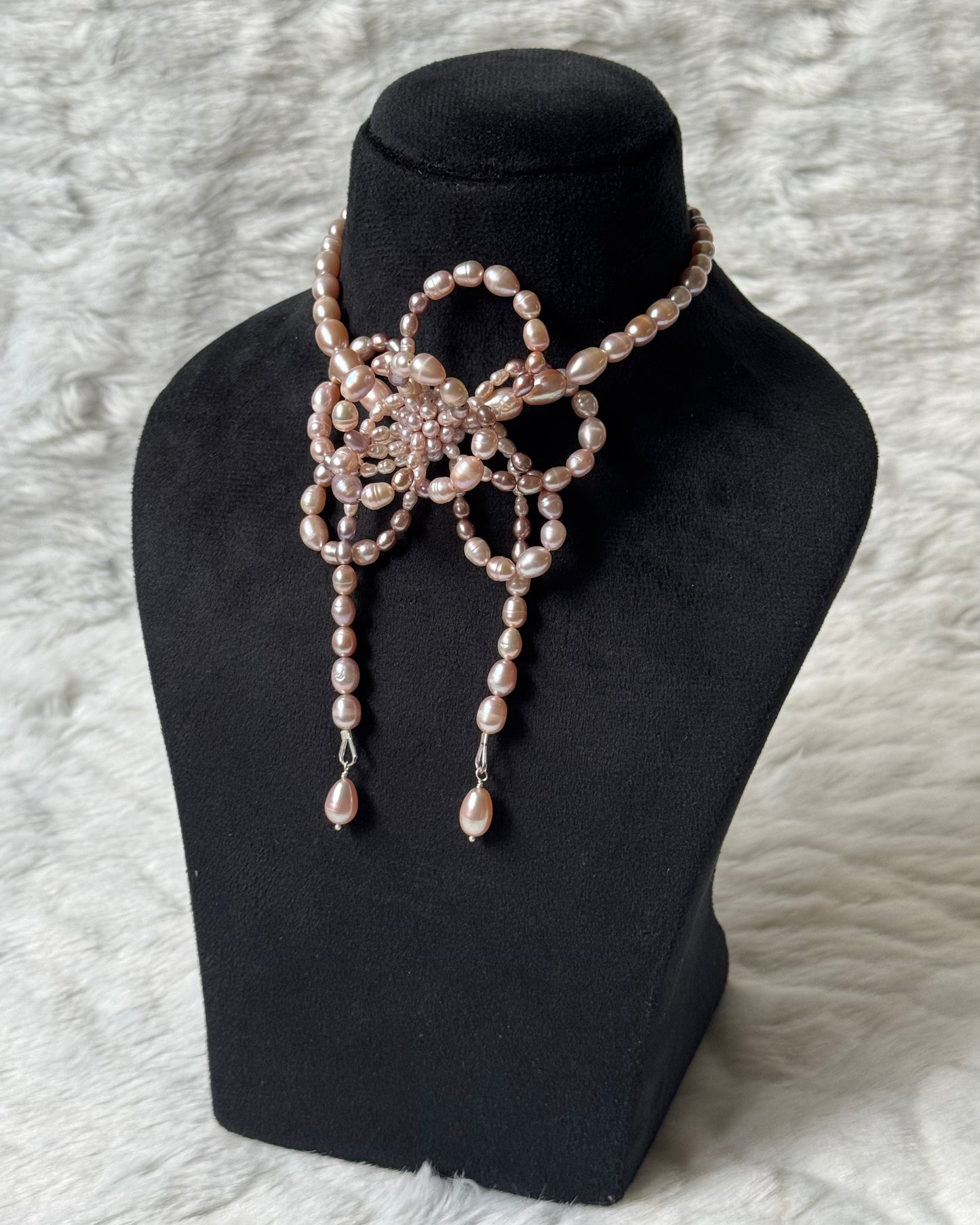Rosette Blush Pearl necklace (925)