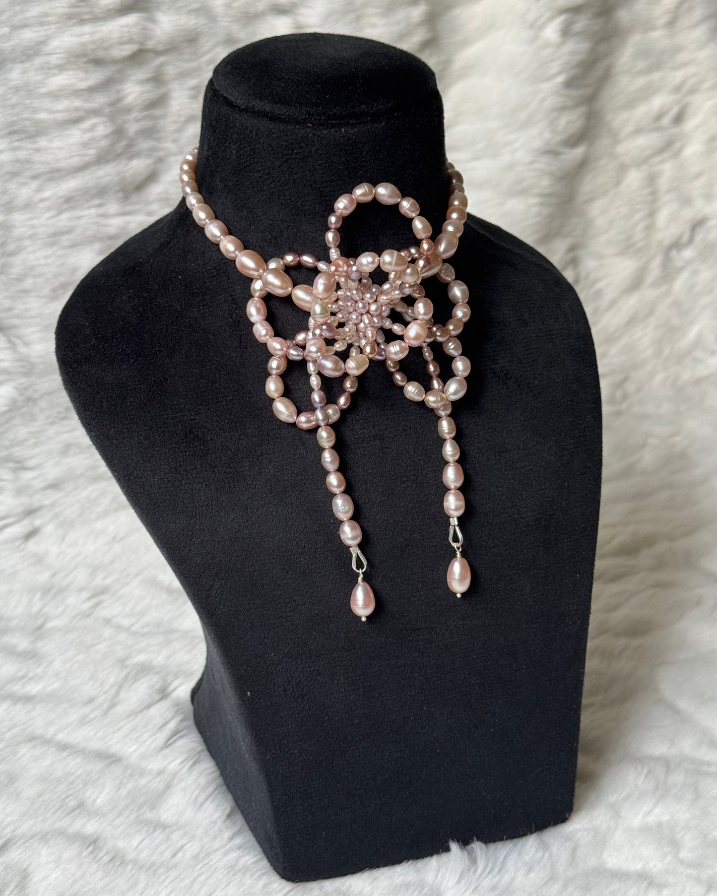 Rosette Blush Pearl necklace (925)