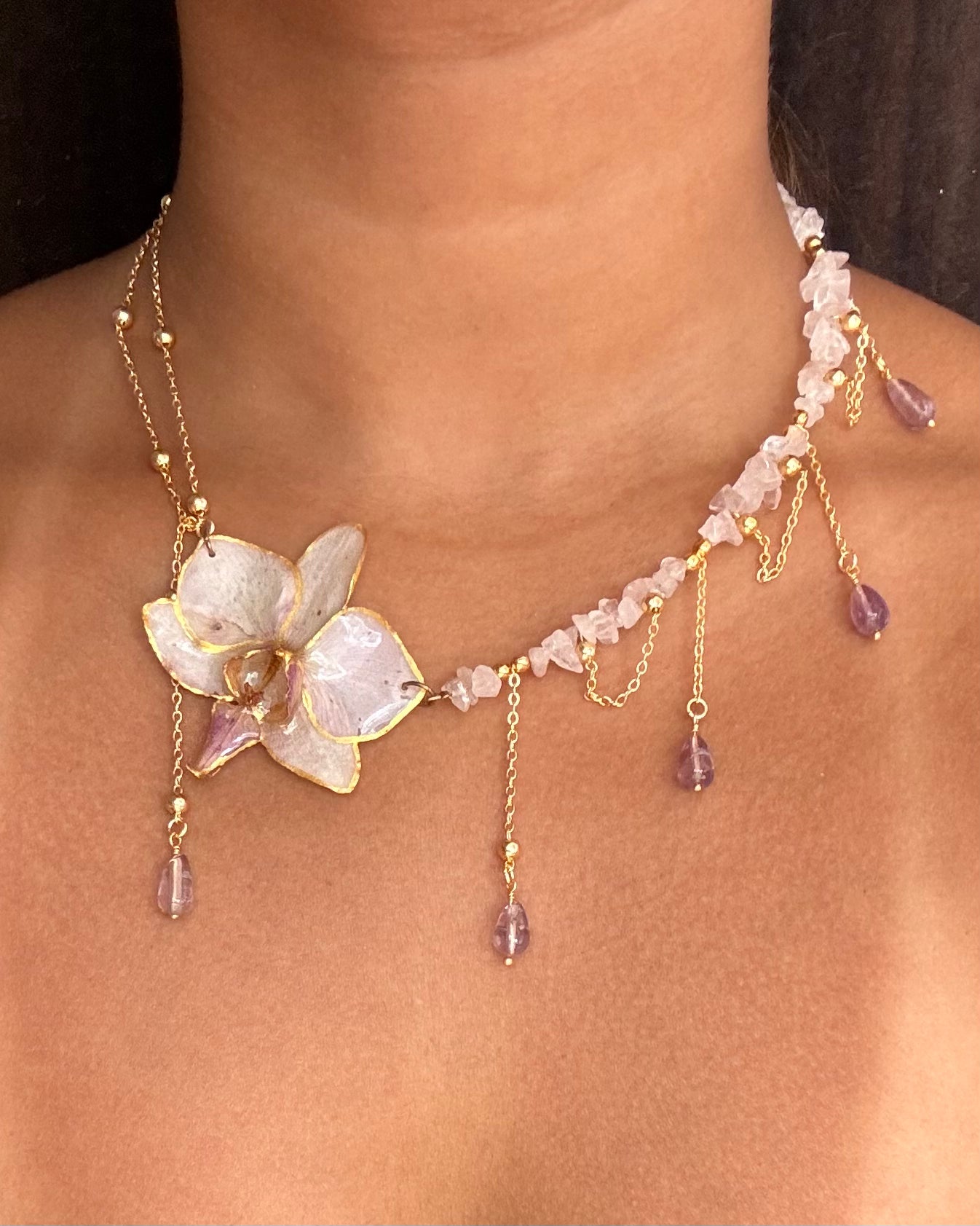 Bondi Beach Orchid Necklace