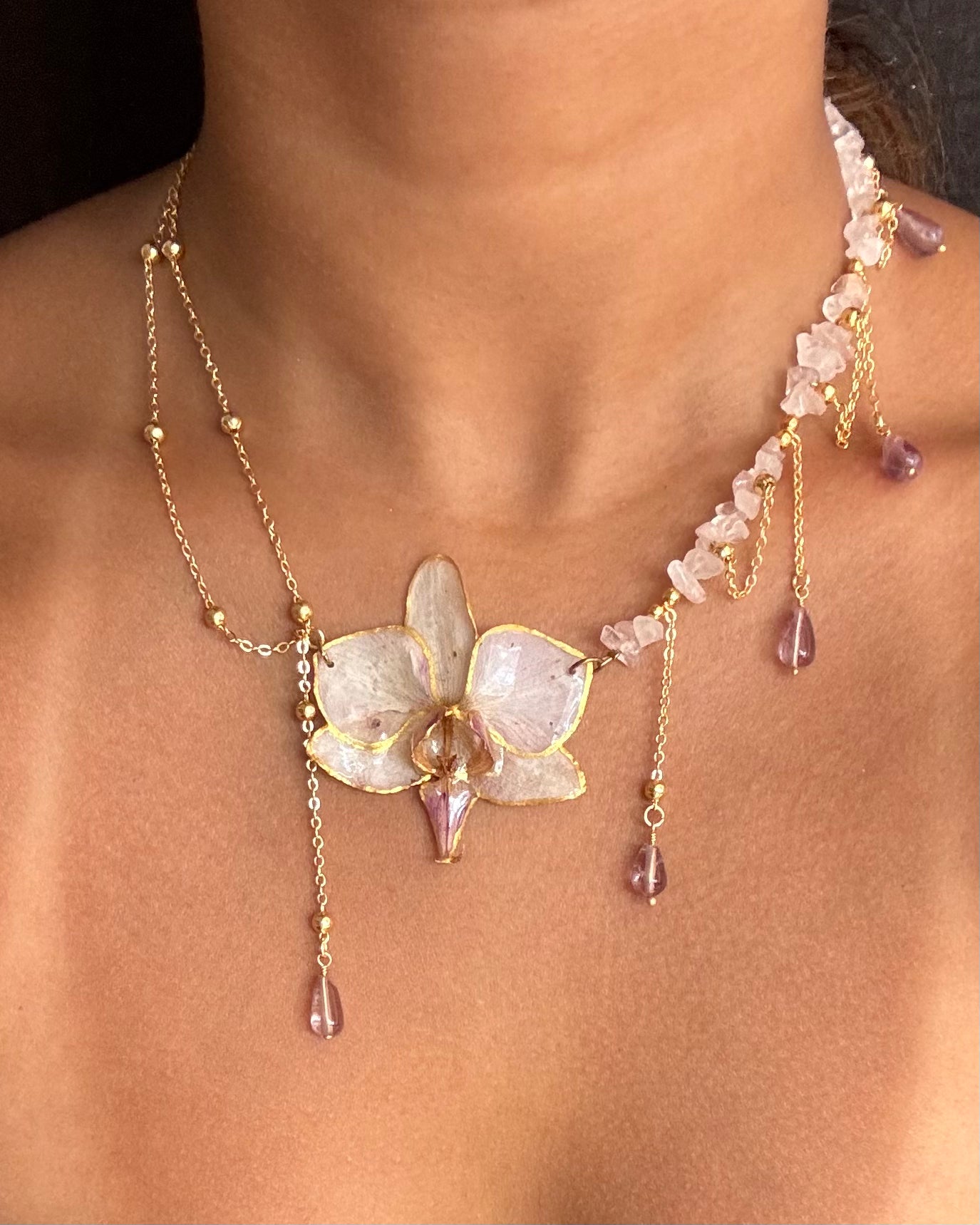 Bondi Beach Orchid Necklace