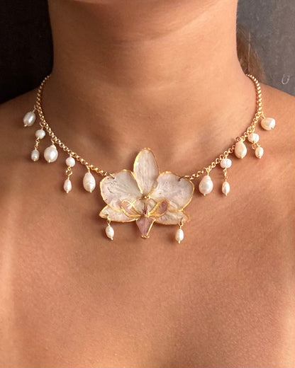 Cannes Orchid necklaces (2 options)