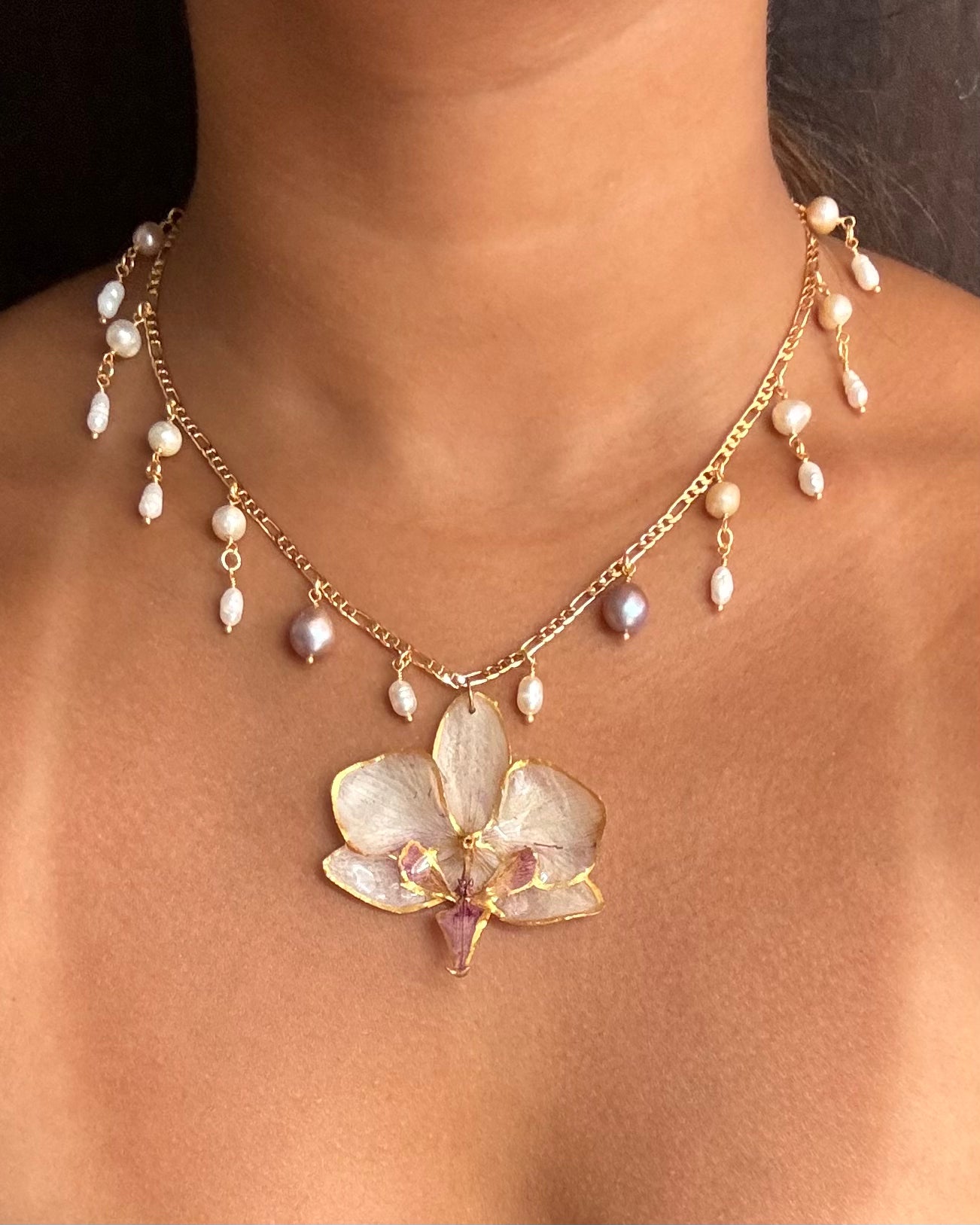 Cannes Orchid necklaces (2 options)