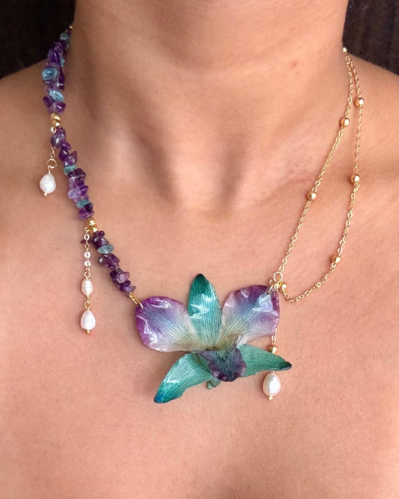 Sabina Orchid Necklace