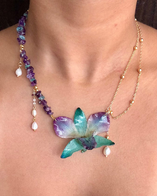Sabina Orchid Necklace